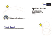 Epsilon Award Winner Certificate
